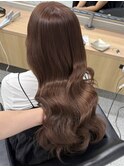くびれヘア/アプリコットオレンジ/夏のヘアアレンジ/渋谷