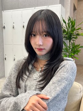 オムニス 表参道(Omnis) 暗髪ざくざくレイヤーハッシュカットワンカール表参道くびれ