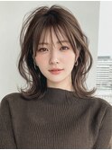 【ブルベ夏30代】大人透明感のくびれ外ハネミディ 