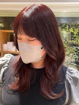 ナチュラル ヘアーデザイニング(Natural hair designing) ボルドーブラウン×フェイスレイヤー/華やぐ秋ヘア/品よく垢抜け
