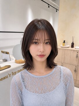 ビューバイネオリーブ 用賀店(Beau'r by neolive) ミディアムハッシュカットグレージュデザインカラー［用賀］