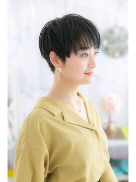 ミック ヘアアンドビューティー 大山店(miq  Hair&Beauty) 耳かけアシンメトリー黒髪ナチュラルカラーハンサムショートa