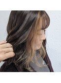ケアブリーチフェイスフレーミングハイライト×前下がりボブ