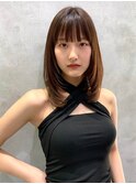 前髪イメチェンアンブレラカラーウェーブパーマ風こなれミディ