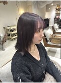 ラベンダーピンク フェイスフレーミング 小顔ボブ