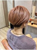 サーモンピンク/ブリーチ/ダブルカラー/髪質改善/カット/ボブ　3
