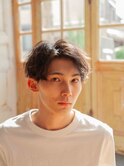緩めアップバングパーマ