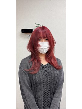 リングバイモアムー(Ring by Moremuu) レイヤーカットハッシュ　赤