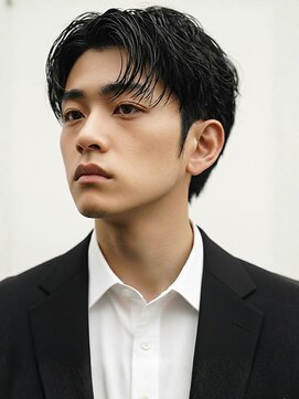 アンド アノン(and anon) メンズカット ビジネス メンズショート センターパート 束感