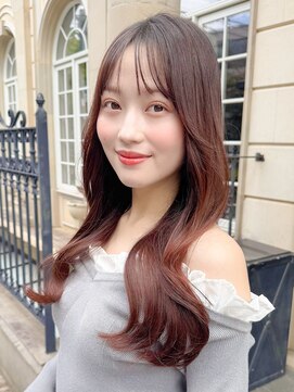 レア 表参道(L'ea) ピンクベージュ前髪イメチェンアンブレラカラークールショート