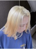 グレーヘアメテオストレートひし形レイヤーミルクティーブロンド