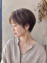 カフレ 岩出(CAFRE)&nbsp;40代 大人可愛い丸みショート×ダークブラウン