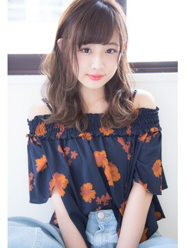 アンジュ ヘアー(Ange hair) アンジュヘアー　流し前髪の耳かけ無造作カール