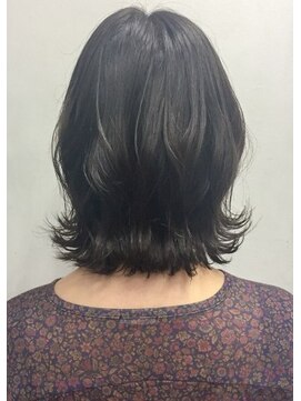 クアトログランシュ ひたちなか店(QUATRO×GranCieux) 大人 ボブ黒髪 ぱっつん外ハネ★QUATRO★