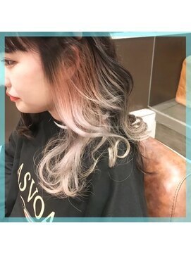 ワット 原宿店(W) 【W-ワット-原宿店 】ハイトーンゆるロングインナーカラー＊