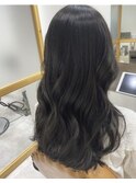 顔まわりレイヤー×韓国スタイル 暗めカラー