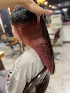 ヤソ(yaso) インナーカラー×コーラルピンク