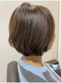 大人レイヤーショートボブアッシュカラー