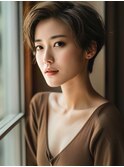 ☆オリーブグレーココアベージュ小顔クラゲヘアー/黒髪/髪質改善