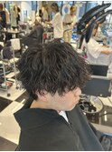 メンズパーマツイスパ波巻きスパイラルマッシュセンターパート