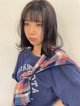 キャンバスアニュー 川崎(canvas anew.) ミディアム　顔まわりレイヤー　暗めラベンダーカラー／川崎／