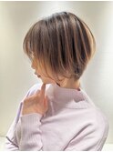 ショートボブ小顔くびレイヤー顔まわりカット