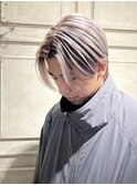 センターパート短髪バレイヤージュモテる束感モテ髪イケメン黒髪