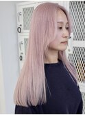 ミルクティーピンクピンクベージュブロンド　ケアブリーチ　佐藤