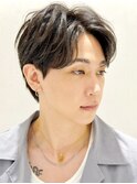 ニュアンスパーマ/センターパート/韓国マッシュ/ダークアッシュ
