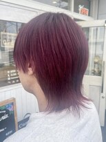 クオリア(Quaria) 赤髪 ウルフ メンズミディアム レッドブラウン