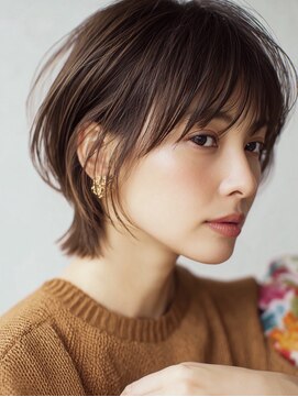 ハーツ 青山表参道店(Heart's) 白髪ぼかし脱白髪染め似合わせショートボブ40代50代60代