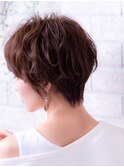 イメチェンフォギーベージュ耳かけ毛先パーマ厚めバング