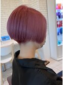 『pink shortbob』似合わせカット×ブリーチデザイン