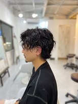 ソイクフ 四条大宮店(SOY-KUFU)&nbsp;MEN'S HAIRダークアッシュのウルフカルマパーマ