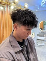 アレアル 広島並木通り店(ALEAR)&nbsp;ツイストスパイラル/縦落ちパーマ/ツーブロック/メンズショート