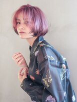 シオン(shion)&nbsp;秋色ピンクグレープフルーツ黒髪ピンクヘアー_F40128