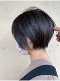 重たく見えない暗髪ショート/グレージュカラー/20代/30代/40代