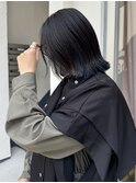 インナーカラー/ブルーブラック/ネイビー/タッセルボブ/高松
