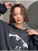デジタルパーマレイヤーカット顔周り前髪ボブショート/渋谷