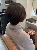 ショコラブラウン ショートボブ 艶髪 髪質改善トリートメント