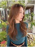 かきあげ前髪/ミルクティーベージュ/レイヤーカット/20代30代