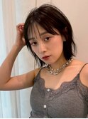 レイヤーボブ/外ハネボブ/切りっぱなしボブ/ダークグレージュ1