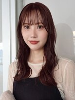 ガーデンヨコハマ(GARDEN YOKOHAMA)&nbsp;ココアブラウン 暗めカラー 波巻き ラウンドバング ロング