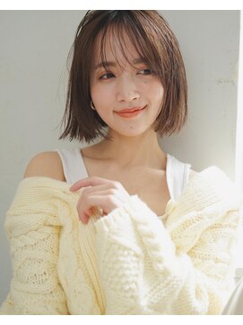 エル 横浜(eL) 前髪 イメチェン ピンクベージュ アンブレラカラー 髪質改善