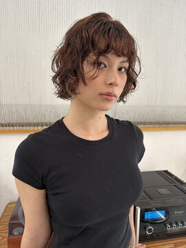 ボブパーマ/ナチュラルブラウン