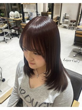 クム 川越(kum) ミディアムレイヤー×ラベンダー