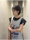 ラベンダーブラウン×ショートボブ