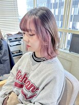 ヌフ(neuf)&nbsp;顔周りレイヤー×インナーピンクボブ/艶髪カラー【イメチェン】