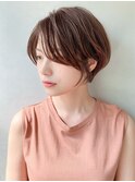 ワンカールパーマペールベージュグレージュハンサムショート※時