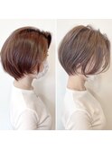 【ビフォーアフター】ふんわり透け感ショート